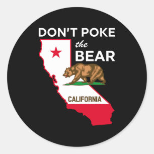 Pegatina Redonda No te quedes con el oso Diseño de la República de