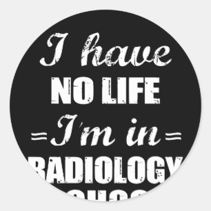 Pegatina Redonda No tengo ninguna vida que estoy en escuela de la