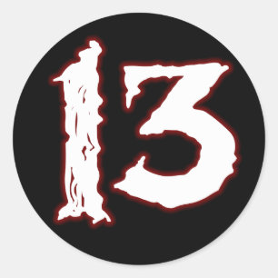 PEGATINA REDONDA ¡NO TENGO SUERTE DE NÚMERO 13!
