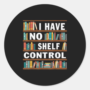 Pegatina Redonda No tengo una biblioteca divertida de control de pl