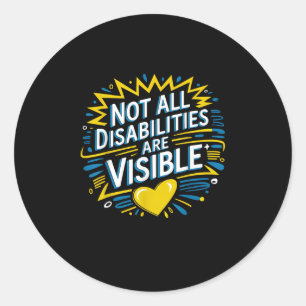 Pegatina Redonda No Todas Las Discapacidades Son Visibles Cool Disc