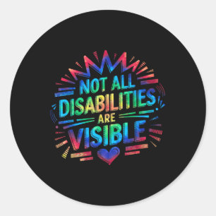 Pegatina Redonda No Todas las Discapacidades Son Visibles Cool Disc