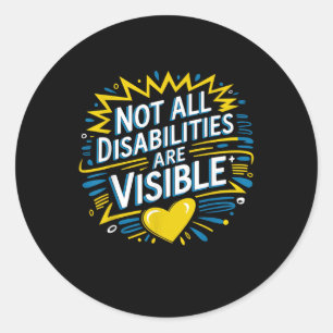 Pegatina Redonda No Todas Las Discapacidades Son Visibles Cool Disc