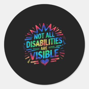 Pegatina Redonda No Todas las Discapacidades Son Visibles Cool Disc