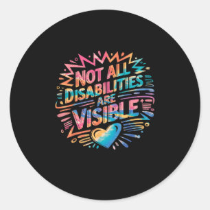 Pegatina Redonda No Todas Las Discapacidades Son Visibles Cool Disc