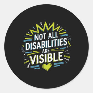 Pegatina Redonda No Todas las Discapacidades Son Visibles Cool Disc
