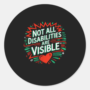 Pegatina Redonda No Todas Las Discapacidades Son Visibles Cool Disc