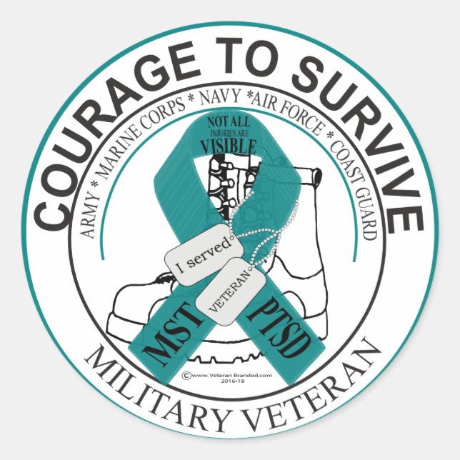 Pegatina Redonda No todas las heridas son visibles (Anverso)