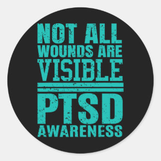 Pegatina Redonda No Todas Las Heridas Son Visibles - Conciencia Del