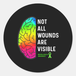 Pegatina Redonda No Todas Las Heridas Son Visibles Tal Conciencia D