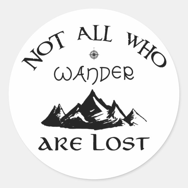 Pegatina Redonda No todos los que se pierden (Anverso)