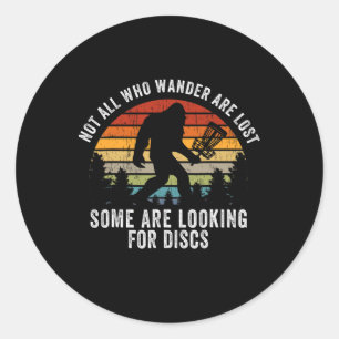 Pegatina Redonda No Todos Los Que Vagan Están Perdidos Disc Golf Bi