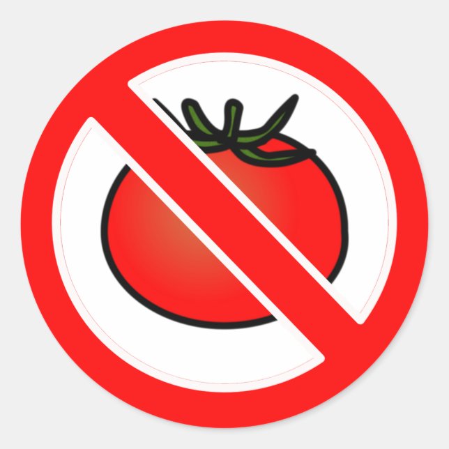 Pegatina Redonda No Tomates (Anverso)