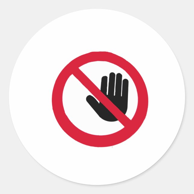 Pegatina Redonda ¡¡¡No toques!!! (Anverso)