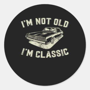 Pegatina Redonda No Viejo Im Clic Retro Vintage Car Funny Padres Da