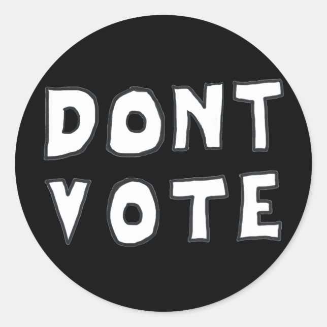 Pegatina Redonda No votar (Anverso)