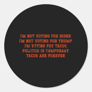 Pegatina Redonda No voy a votar por Biden No voy a votar por Trump