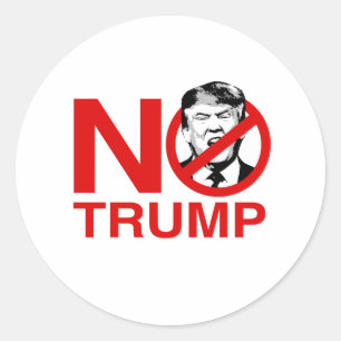 Pegatina Redonda No Way No Trump No - Anti-Trump -