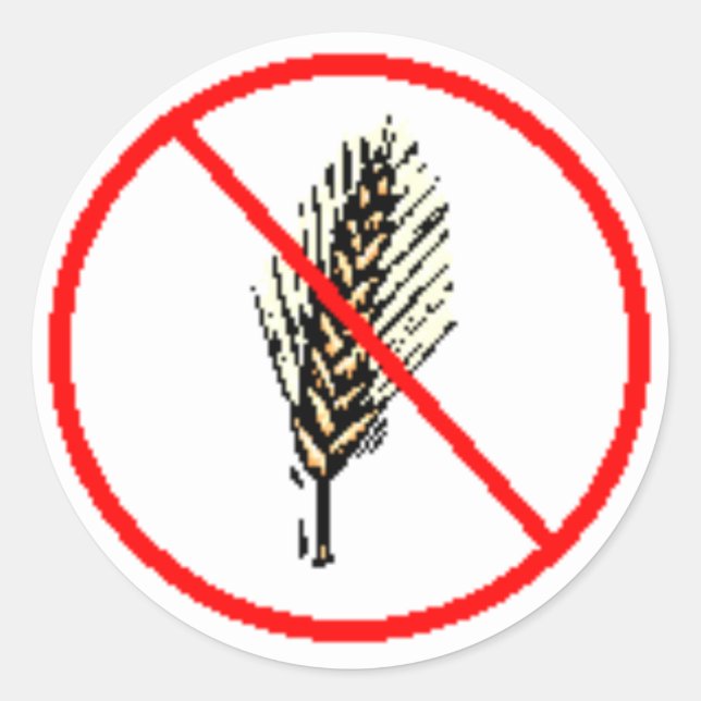 PEGATINA REDONDA NO WHEAT (Anverso)
