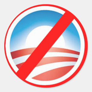 Pegatina Redonda NOBAMA contra Obama camisetas, tazas, enredaderas