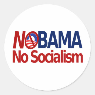 Pegatina Redonda NOBAMA no al socialismo