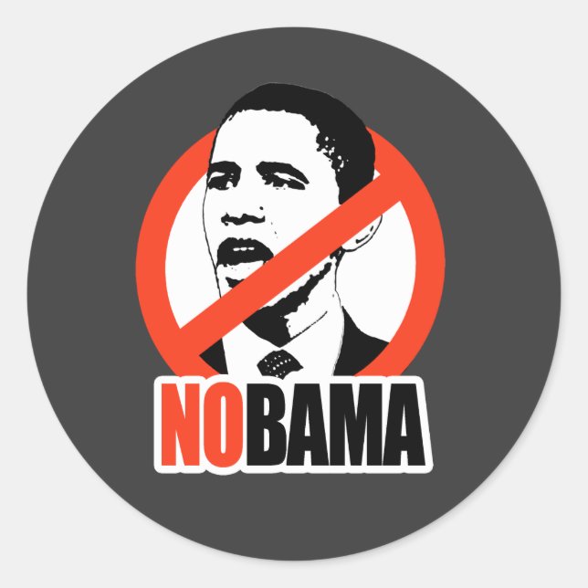 PEGATINA REDONDA NOBAMA / T-SHIRT ANTI-OBAMA (Anverso)