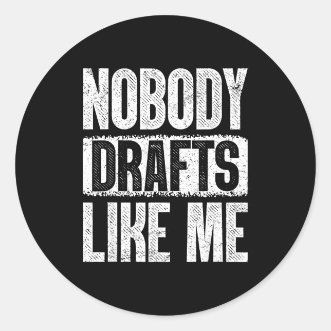Pegatina Redonda Nobody Drafts Like Me Fantasy Football Draft Day  (Anverso)