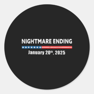 Pegatina Redonda Noche aterradora que termina el 20 de enero de 202