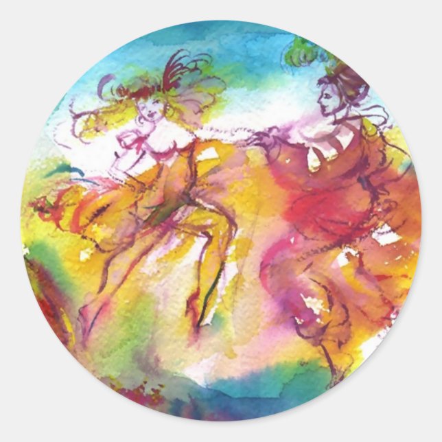 Pegatina Redonda NOCHE DE CARNAVAL / Mascarada veneciana, música de (Anverso)