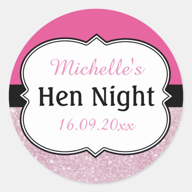 Pegatina Redonda Noche de Despedida Personalizada (Anverso)