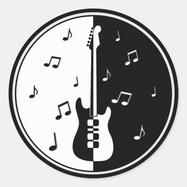 Pegatina Redonda Noche de guitarra (Anverso)