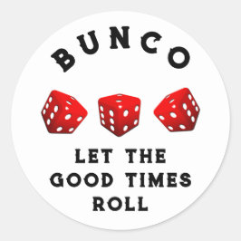 Pegatina Redonda Noche de juego de Bunco