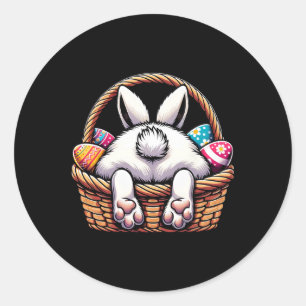 Pegatina Redonda Noche de Pascua Caza de Bizcocho de chocolate