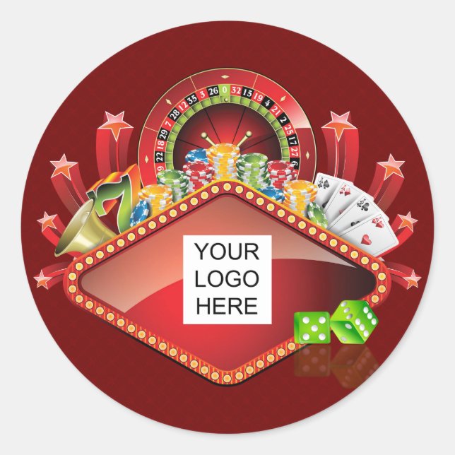 Pegatina Redonda Noche del Casino Club (Anverso)