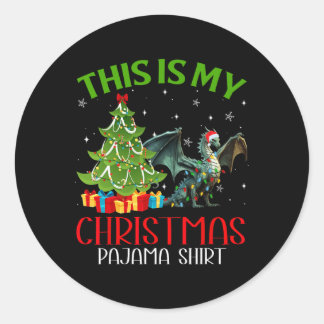 Pegatina Redonda Noche divertida Santa Luces Esta Es Mi Dragón Navi