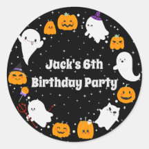 Noche estrellada con fantasmas y calabazas