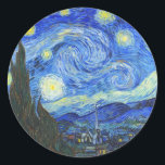 Pegatina Redonda Noche estrellada de Vincent van Gogh<br><div class="desc">Noche estrellada de Vincent van Gogh</div>