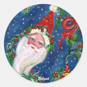 Pegatina Redonda NOCHE navidad / SANTA
