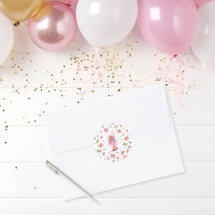 Pegatina Redonda Noche occidental rusa feliz cumpleaños Girona