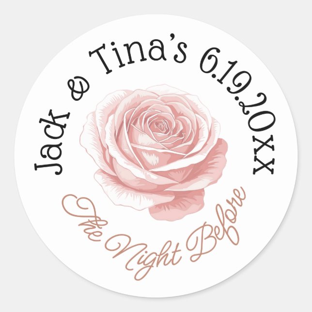 Pegatina Redonda Noche personalizada antes de los pegatinas (Anverso)