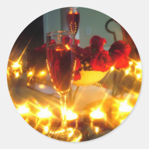 Pegatina Redonda Noche romántica