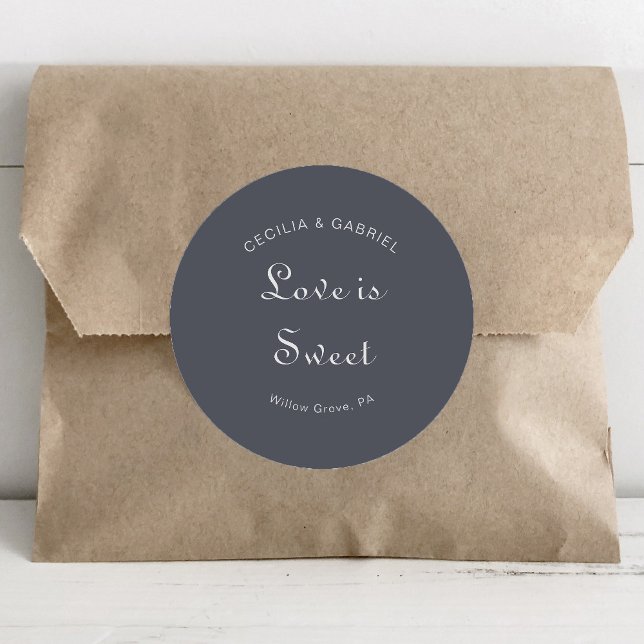 Pegatina Redonda Noche simple Boho Boda El amor es dulce (Subido por el creador)