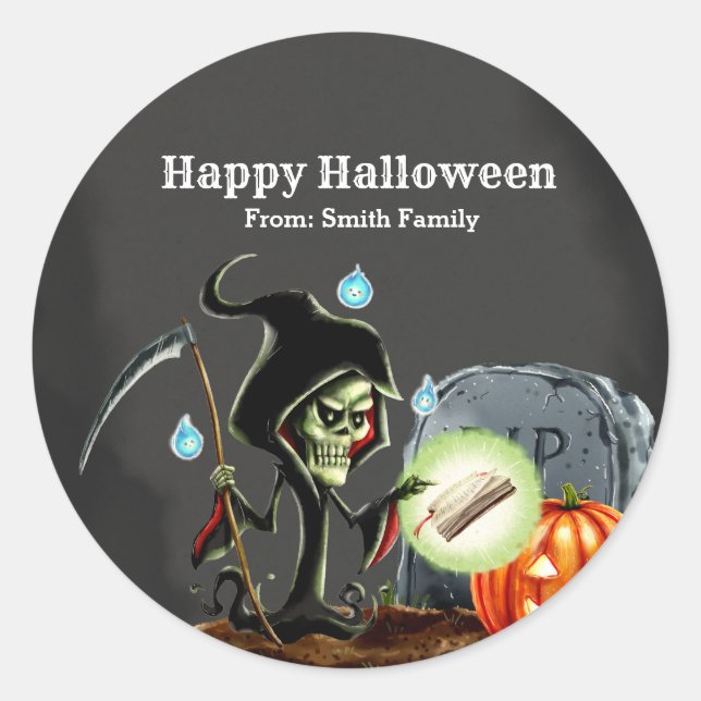 Pegatina Redonda Noche Spooktacular (Anverso)