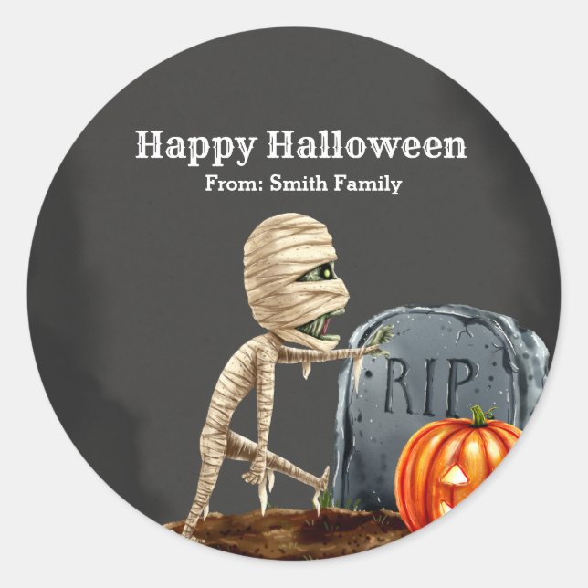 Pegatina Redonda Noche Spooktacular (Anverso)