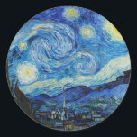 Pegatina Redonda Noche Van Gogh Starry. Arte vintage impresionista<br><div class="desc">El pegatina Van Gogh "La Noche estrellada".</div>
