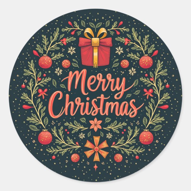 Pegatina Redonda Nochebuena (Anverso)