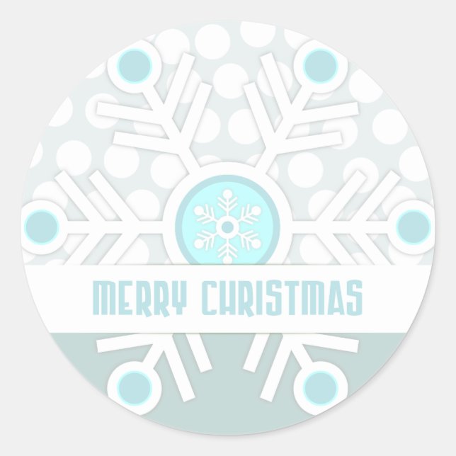 Pegatina Redonda Nochebuena de flauta de nieve moderna (Anverso)