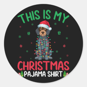 Pegatina Redonda Nochebuena fea Santa German Cableado de hilo pican