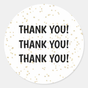 Pegatina Redonda Nochevieja negra Purpurina de oro