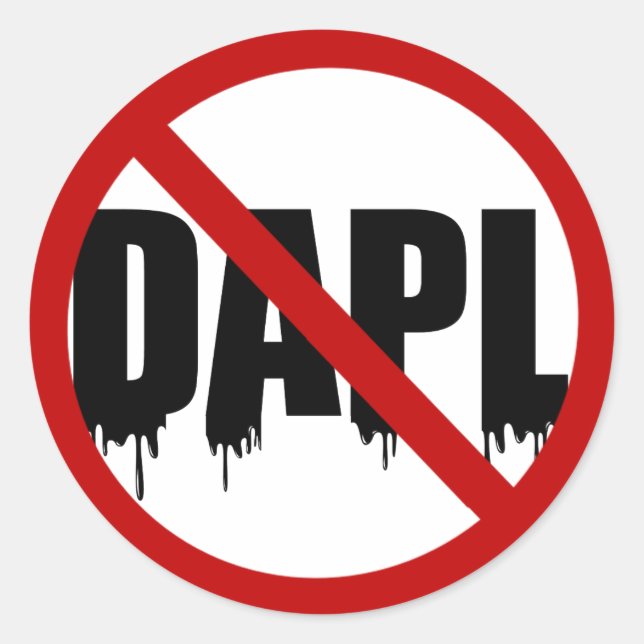 Pegatina Redonda #NoDAPL (Anverso)